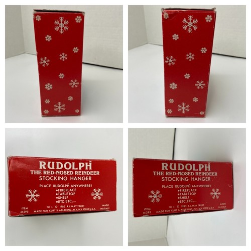 Rudolph Red Nose Reindeer Santas World Kurt Adler Stocking Holder VTG 1983 - Picture 11 of 11