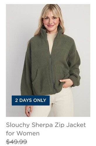 Old Navy Sz.3X "LONDON THYMES" Slouchy Sherpa Zip Jacket for Women... - Picture 5 of 16