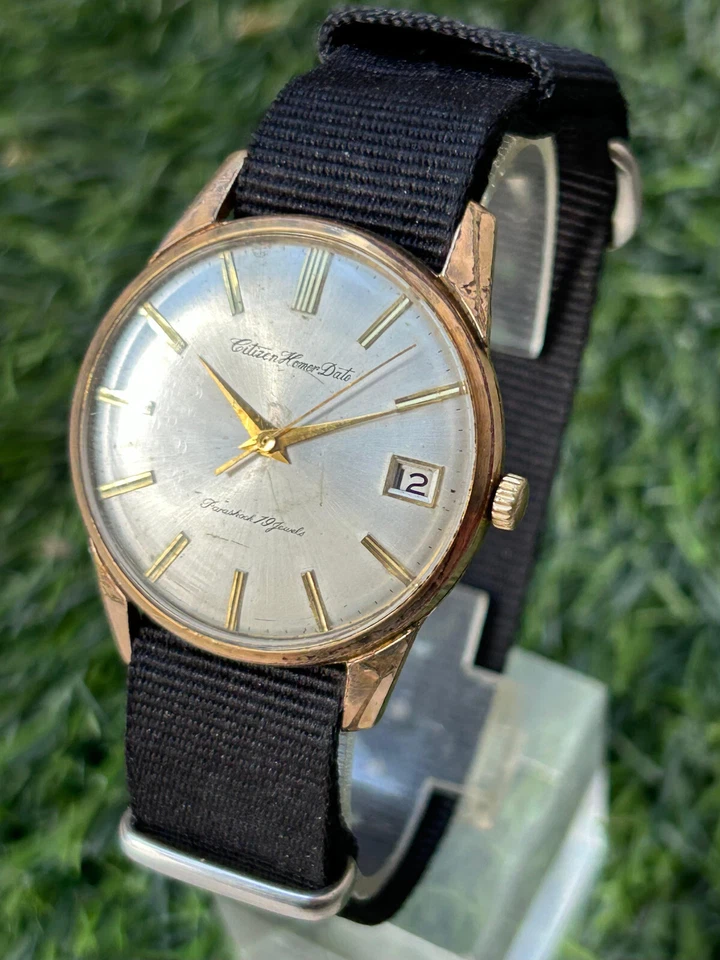 Reloj Pulsera Hombre Vintage Citizen Homer Fecha Parashock Cuerda Manual 19 Joyas Foto 3 de 4