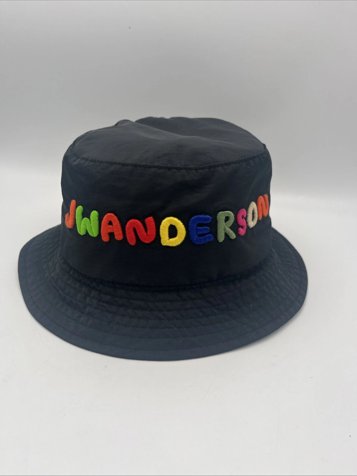 JW Anderson UNISEX Multicolored Logo Black Bucket Hat Size S/M (Very Rare)