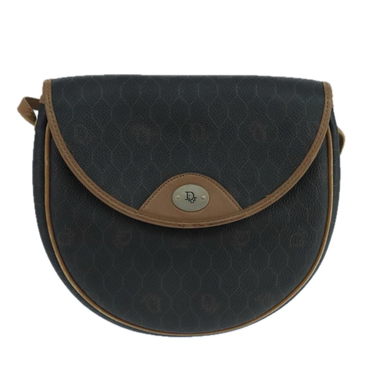Sac à bandoulière Dior en toile noire nid d'abeille authentique