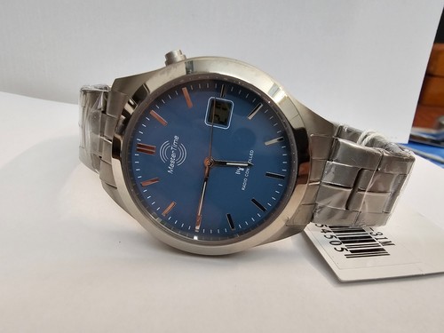 Funkuhr Titan Herrenuhr Master Time Blaues Zifferblatt 41mm MTGT-10351-31M - Picture 2 of 3