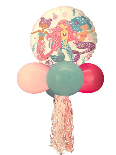 Mermaid Foil & Latex Balloons Yard Sign, 62in New Birthday No Helium Required - Picture 19 of 19