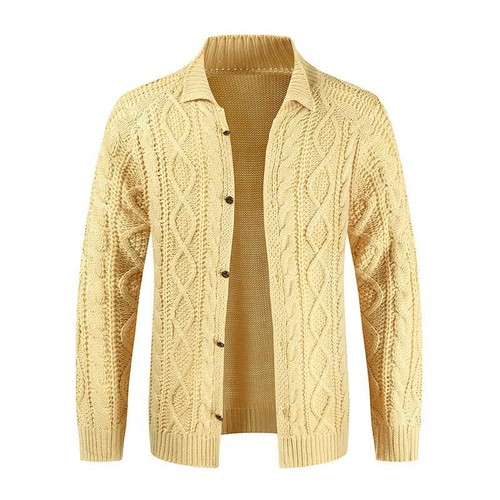 New 2024 Autumn Winter Men's Warm Coat Cardigan Sweater Stretchy Long Sleevev - Picture 14 of 28