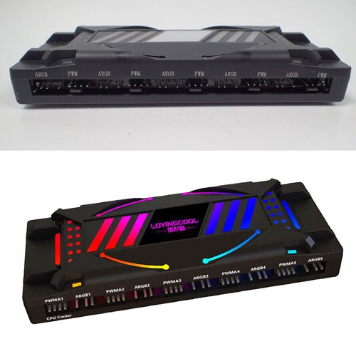 10 PWM / 12 ARGB Strip Fan Controller Hub Splitter+Remote For PC Computer US1v - Zdjęcie 10 z 14