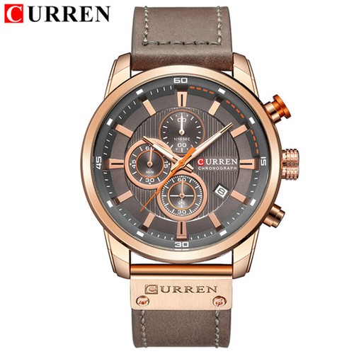 CURREN Men Watches Top Brand Business Leather Watch Male Chronograph Wristwatch/ - Picture 14 of 30