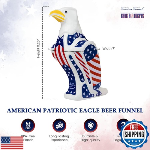 Freedom Funnel - American Patriotic Eagle Beer Funnel | Red, White and Blue U - Picture 2 of 5