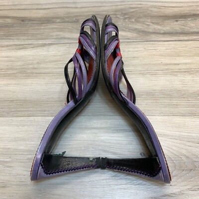 YVES SAINT LAURENT WOMEN Strappy Purple & Red Mules Sandals