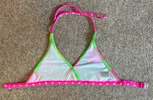 Circo Girls Bikini Top Size Medium 7/8 Pink Multi Bralette Halter Swimwear New - Picture 6 of 6