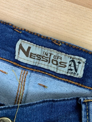 Mens Slim Straight Jeans 38 (30x32) Mens Mid Rise Blue Medium Wash NWT Nessios - Picture 5 of 12