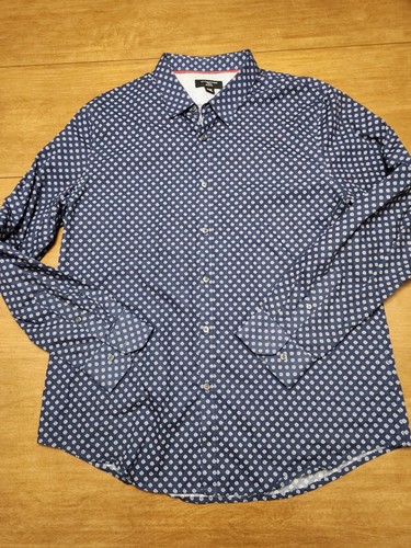Attention Men's Slim Fit Blue Long Sleeve Shirt Size XL - Picture 2 of 3