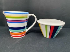 Lenox "URBAN ESSENTIALS / WHITE" DKNY ~ Creamer & Sugar Bowl w/Lid