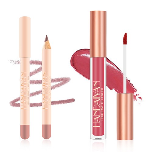 HANDAIYAN Lip Liner Lip Gloss Set Waterproof Matte Liquid Lipstick Pencil Sexy ) - Picture 9 of 24