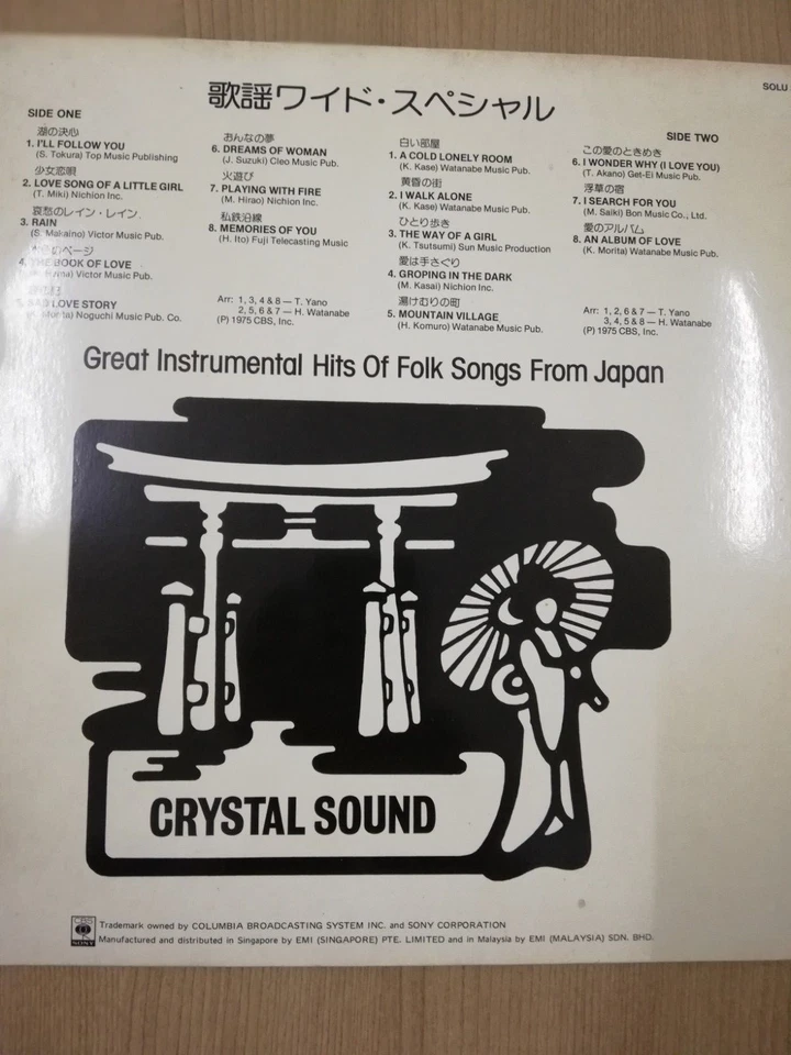 Top 16 Great Instrumental Hits of Folk Songs From Japan 歌谣 LP 黑膠唱片 - Image 2 of 3