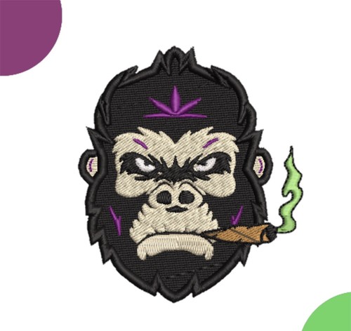 Gorilla Patch - Weed Head - Cannabis Iron on or Sew - Back Pack patch - jacket - Picture 3 of 6