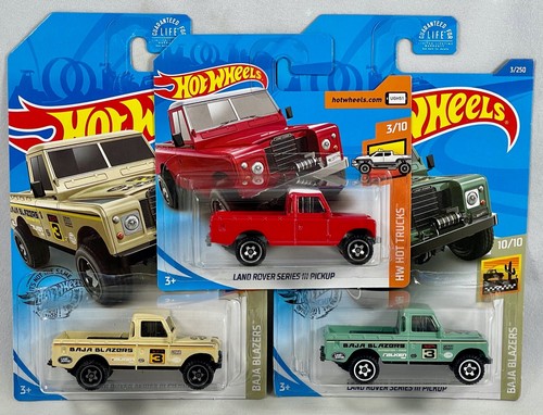 Hot Wheels - Camioneta Land Rover Serie III - Lote 3 Variaciones, Una Tarjeta Corta - Imagen 1 de 6