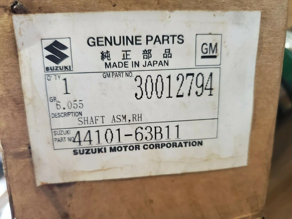 Eje CV delantero derecho NOS para Geo Metro Sprint Pont Firefly Swift MT 92-94 Foto 2 de 4