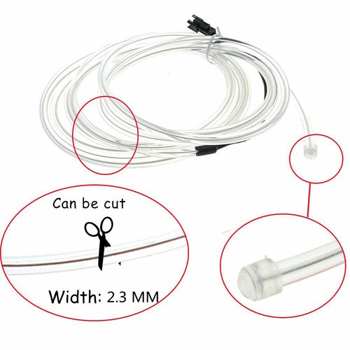 1-5M Neon Glow EL Wire Flexible LED Rope Lamp Cable with Adapter Party Car Decor - Picture 5 of 17