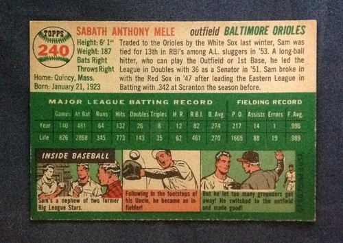 1954 Topps Baseball Pick A Card Complete Your Set EX-EX-MT-NM #2-249 TUCK - Picture 222 of 232