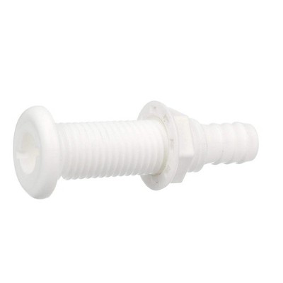 Seachoice Polypropylene Extra Long Thru-Hull Connector for 3/4 in. ID Hose, Whit