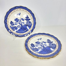 Set of 4 Royal Doulton Real Old Willow Ceramic 10 5/8" Dinner Plates