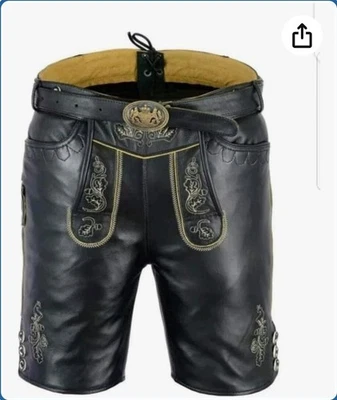 Trachten Lederhose Oktoberfest Lederhosen Nappa Lederhosen Mit Gürtel Gr,46-64 - Bild 1 von 4