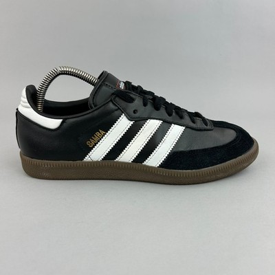 Adidas Turnschuhe Gr. UK6 Original Samba Schwarz Leder Low Top Gummisohle Schuhe
