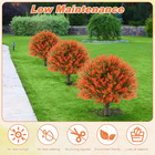 4 Pcs 18 Fall Artificial Boxwood Ball Topiary Tree UV Resistant Faux Bush for Ya