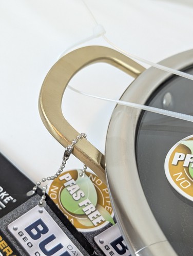 NEU David Burke Edelstahl Everyday Pfanne 9,5" Gold Griffe Geo plattiert mit Deckel - Bild 3 von 12