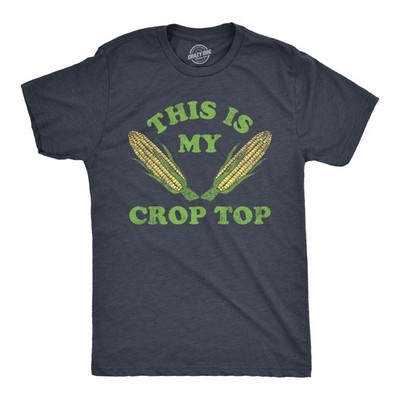 Mens This Is My Crop Top T Shirt Funny Farming Corn Crops Joke Tee for Guys