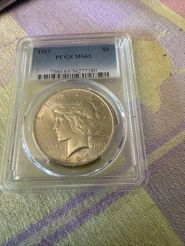 1923 $1 PCGS MS63 Liberty Head Peace Silver Dollar Coin
