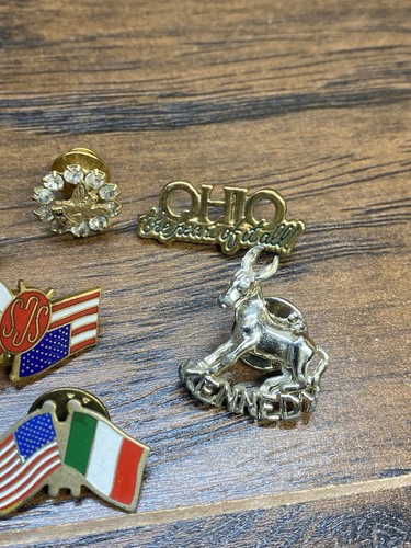Lot Of Various Vintage USA Pins Flag President Ohio FOE SCS UEF&CO KENNEDY &more - Picture 4 of 12
