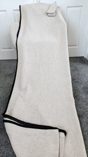 Pair Beige with Black Velvet Trim Heavy Curtains Room Darkening Senjoo 48" x 89"