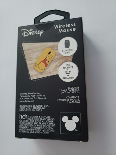 Disney Winnie The Pooh Ratón Inalámbrico Agarre Cómodo Receptor USB Incluido Nuevo - Imagen 4 de 11