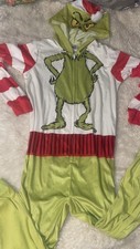 Grinch One Piece Pajamas UnionSuit Boys Girls Christmas Kids Small 6/7 NWT