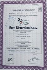 Azione Disneyland Euro Disney S.C.A. 1989 • Topolino • raro • con coupon