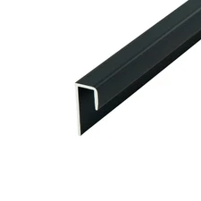 Outwater Aluminum J Channel Fits Material 1/4 to 9/32 Inch Black Aluminum Cap