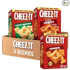 Cheez It Variety Pack Original White Cheddar Extra Toasty (pack of 3)21oz each