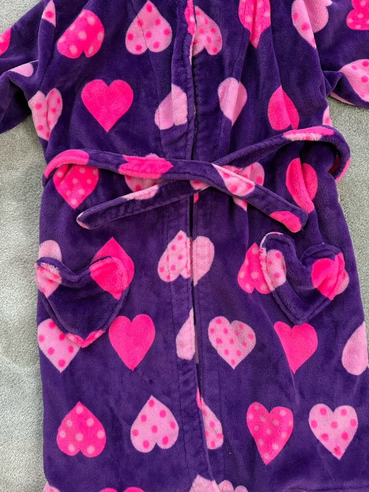 Bata Komar Niños Niñas Rosa Y Morado Corazones Talla L14-16 Nueva Sin Etiquetas Perfecto Estado Foto 2 de 4