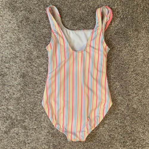 Cat & Jack Girls Swimsuit Size Large 10/12 Rainbow Striped Summer - Picture 2 of 4