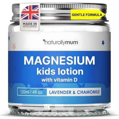 NaturallyMum Kids Magnesium Bedtime Lotion with Vitamin D | Support for Sleep,