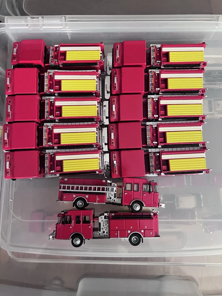 Boley 1/87 * Lot Of 17 * Fire Trucks (loose) - Image 2 of 4