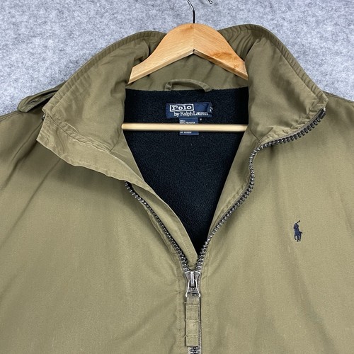 VTG Polo Ralph Lauren Jacket Mens Large Olive Hooded Fleece Lined Full Zip Coat - Picture 5 of 13
