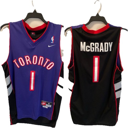 Nike Jersey #1 Tracy McGrady Sz M Toronto Raptors Purple Black Length + 2