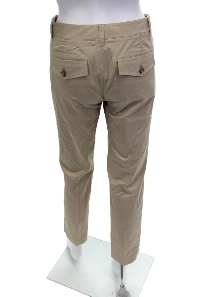 Pantalones chinos al tobillo Theory para mujer beige algodón-spandex clásicos talla 4 Foto 3 de 4