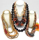 VINTAGE TO NOW BOHO THEMED FASHION /COSTUME JEWELRY NECKLACE LOT