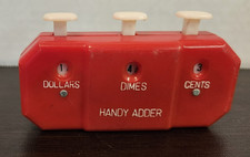 Vintage 1970s Handy Adder - Red Handheld Mone...