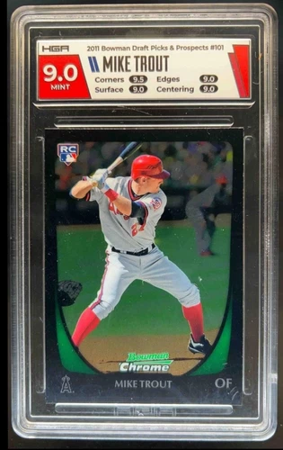 2011 Bowman Draft Picks & Prospects Mike Trout RC Chrome #101 HGA 9