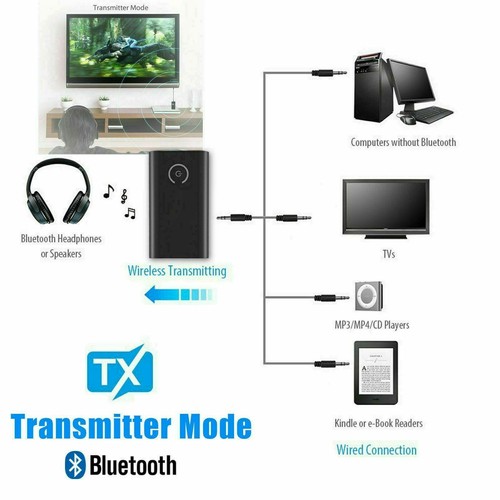 Wireless Bluetooth 5.0 Transmitter Receiver 3.5mm Audio Jack Aux Adapter - Afbeelding 6 van 12