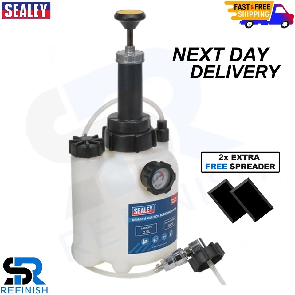 Sealey VS820 Brake & Clutch Bleeding System Kit 2.5ltr With 2x Spreaders - Image 1 of 1